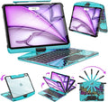 SIBEITU Clear Wireless Keyboard Case for iPad Air 13-inch M4/M3/M2 (2026/20252024) & iPad Pro 12.9-inch 6th 5th 4th 3rd Gen, Precision Trackpad & 7-Color Backlit, Pencil Holder, 360°Rotatable, Blue