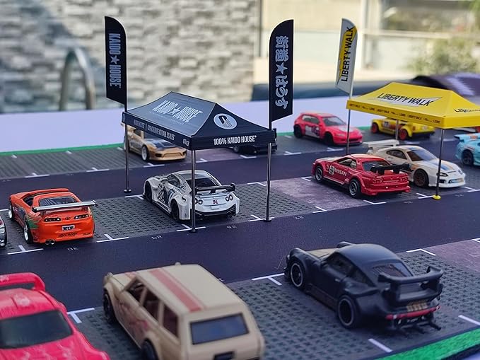 XXL 1/64 Scale Parking Lot Mouse Pad 90x40cm Non-Slip Rollable Desk Mat | Large Diorama Playmat for Hot Wheels, Matchbox, Mini GT, Tarmac, Inno64 and Diecast Car Collectors, Kids and Gamers