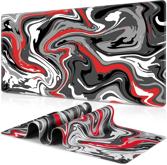 Canjoy Gaming Mouse Pad, Fluid Pattern Mouse Pad 31.5x11.8inch Large Extended Computer Mouse Mat Keyboard Full Desk Mousepad for Gaming, Office, Home
