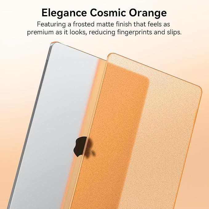 EooCoo Compatible with MacBook Air 15 inch Case M5 2026-2023 M4 M3 M2 A3448 A3241 A3114 A2941, 100% Match Official Color, Upgrade Matte, Anti-Scratch Protective Hard Shell for Mac Air 15.3, Orange