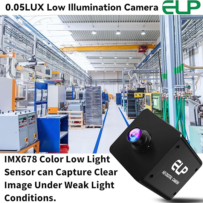 ELP 4K 60fps USB3.0 HDMI Camera H.264 Wide Angle High Speed UVC Lightburn Cameras for Computer Low Illumination Simultaneous Output PC Webcam M12 100° Web_Camera for Windows Linux Mac TV Projector