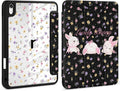 Case for iPad Air 11 inch M4 2026 M3 2025 M2 2024,iPad Air 5th (2022) / 4th (2020) 10.9 Inch Clear Back Shell Lightweight Shockproof TPU Trifold Stand Auto Wake Sleep Cute Cover, Flowers