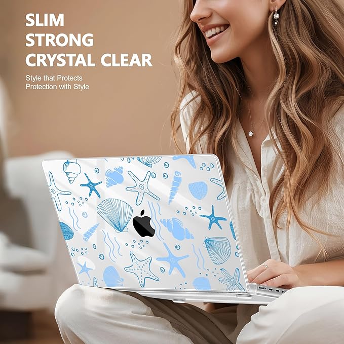 May Chen for 2026 MacBook Pro 14-inch M5 M4 M3 M2 M1 Pro/Max Chip, Release 2026 2025-2021, Model A3427 A3426 A3434 A3112 A3401 A3185, Plastic Hard Shell with Keyboard Cover, Sea Star