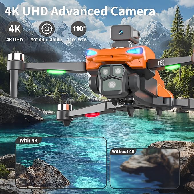 GPS Drone with 4K Camera for Adults, 4.5" Remote Control Screen, Auto Return, Auto Obstacle Avoidance, 22 Min Flight, Foldable FPV RC Quadcopter with Follow Me, Waypoint Fly, Gift for Beginners