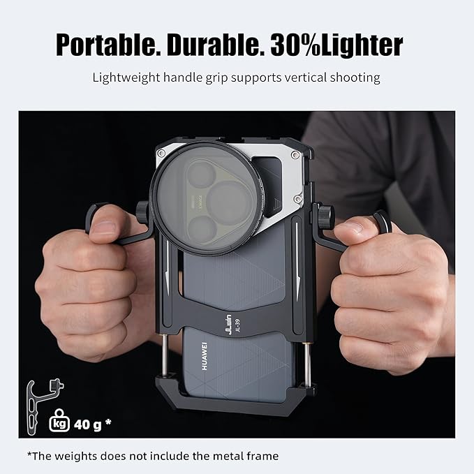 FocusFoto Universal Phone Cage with 67mm Variable Fader ND Filter, Smartphone Video Rig Kit with Dual Handles, Handheld Filmmaking Vlogging Case Stabilizer for Videomaker