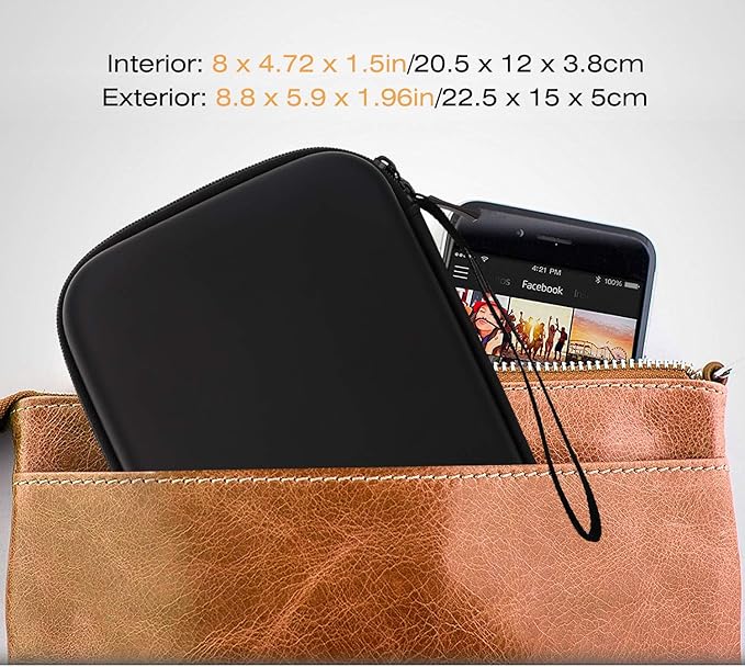 MoKo 7-Inch GPS Carrying Case, Portable Shockproof EVA Hard Shell Protective Pouch Travel Storage Bag for Car GPS Navigator Garmin/Tomtom/Magellan Devices with 7" Display - Black