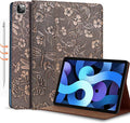 Gexmil Case for iPad Pro 11 Inch,4th/3rd/2nd/1st Generation(2022/2021/2020/2018) Genuine Leather Cover Anti Fingerprint,Cowhide Folio Cover Auto Sleep/Wake with Adjustable Stand,Butterfly Pattern