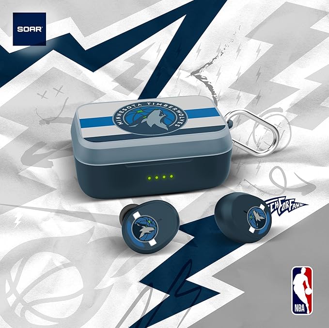 SOAR NBA Wireless Sport Earbuds: Comfortable Fit & Convenient Charging