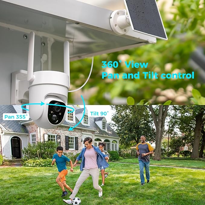 Vicohome 2CQ4 2K AI Solar Security Camera Wireless Outdoor,Battery Powered Cam, Color Night Vision,Two Way Audio, Motion Detection, Easy to Setup,Audible Flashlight Siren 180 Days Exchange Policy