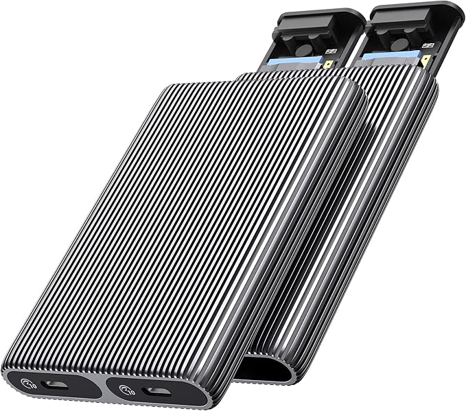 ORICO Dual M.2 NVMe SSD Aluminum USB3.2 Gen2 10Gbps, M.2 Type-C Docking Station for PCIe M-Key, B&M Key 2230/2242/2260/2280 SSD, Tool-Free, Up to 4TB