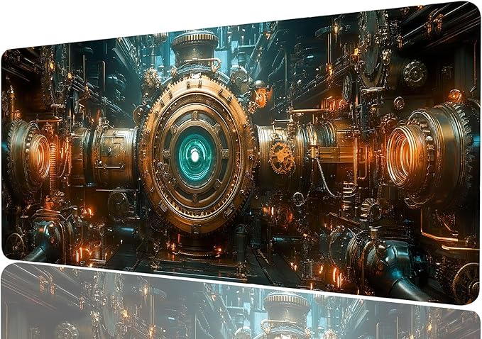 Steampunk Large Mouse Pad Industry Gear Precision Mousepad XL Large Gaming Mouse Pad Laptop Keyboard Mat Desk Pad Ideal for Office, Home, or Remote Work 31.5x11.8 Inch
