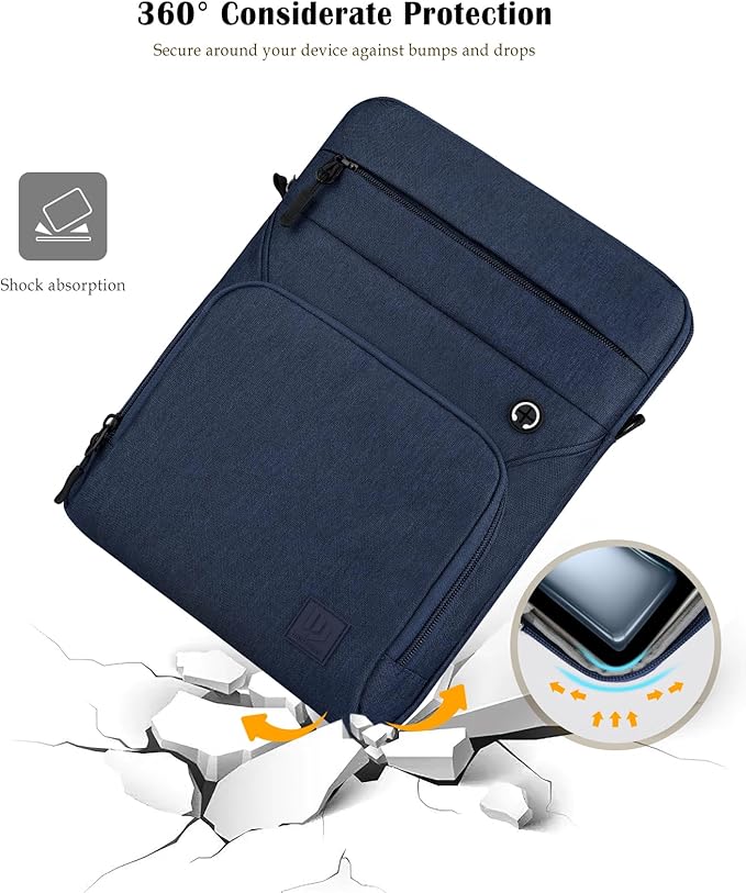 Dadanism 13 Inch Protective Tablet Sleeve Bag with Shoulder Strap for iPad Pro 13" M5/M4 2025/2024, iPad Air 13" M4/M3 2026/2025, iPad Pro 12.9", Galaxy Tab S10+ Plus/S9 FE+/S9+ Plus 12.4", Dusty Blue