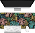 Colorful Tropical Palm Leaves Large Gaming Mouse Pad,Waterproof Desk Mat for Desktop,Non-Slip Rubber Base Mousepad with Stitched Edges for Laptop Office and Home 35.4X15.7 Inch