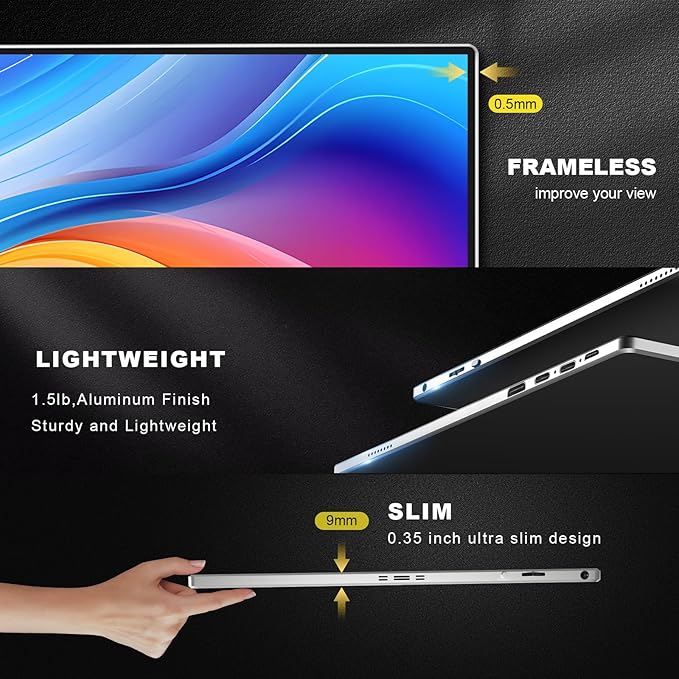 Portable Monitor Touchscreen 15.6" 4K UHD 3840X2160 100000:1 OLED 10-Point Touch Screen Laptop Monitor, with Protective Case, HDMI USB C Travel Monitor for Phones, PS5/4, Xbox, Switch