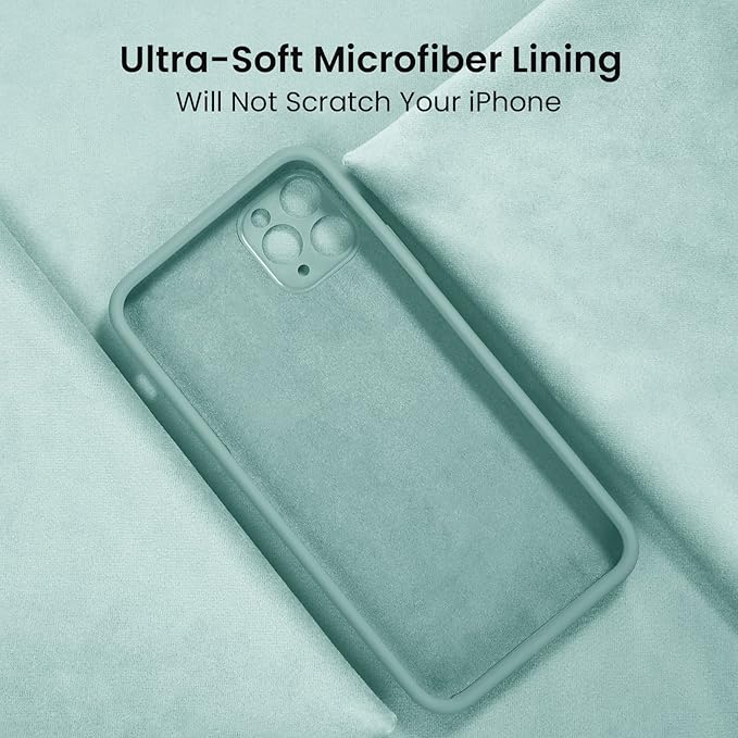 FireNova Designed for iPhone 13 Pro Max Case, Silicone [Camera Protection] Phone Case, Soft Anti-Scratch Microfiber Lining Inside, 6.7 inch, Mint Green
