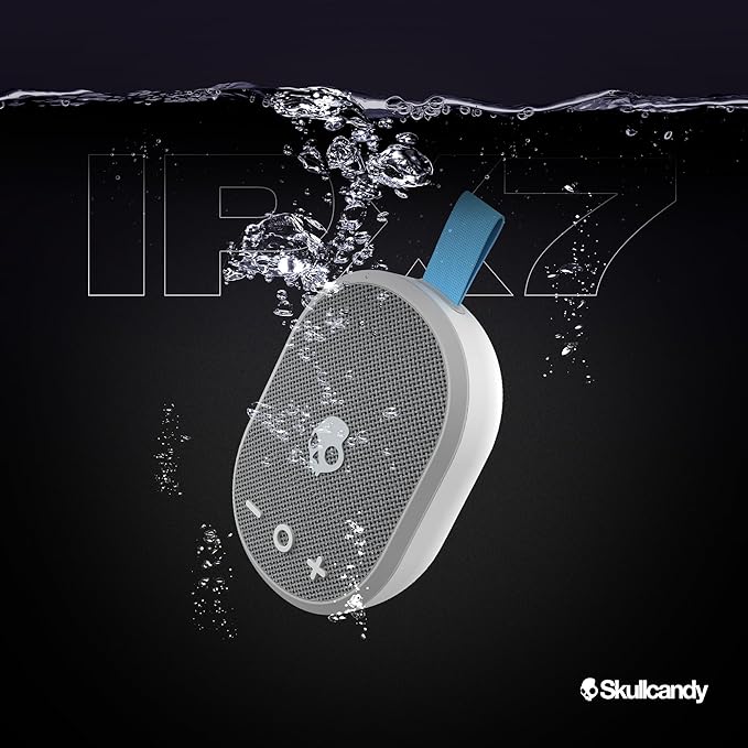 Skullcandy Ounce Wireless Bluetooth Speaker - IPX7 Waterproof Mini Portable Speaker with 16 Hour Battery, Downward Firing Passive Radiator, and Ballistic Nylon Carry Strap