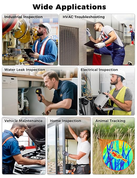 Ti01 Thermal Camera,240x240 IR Resolution Thermal Imaging Camera,-4°F-1022°F,15 Available Colors Thermal Imager,Display Resolution 320x240 Infrared Camera,Infrared Camera,25Hz,IP54