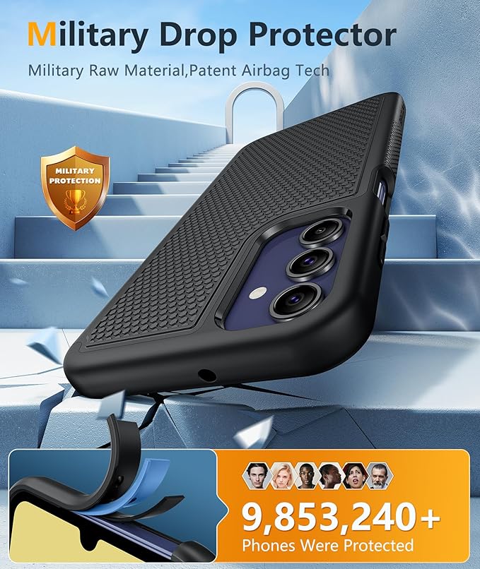 FNTCASE for Galaxy A15-5G Phone Case - Samsung A15 5G Magnetic Cover [Fit for Magsafe] with Screen Protector, Anti-Slip Textured, TPU+PC Dual Layer Shockproof, Military Grade Drop Protection (Black)