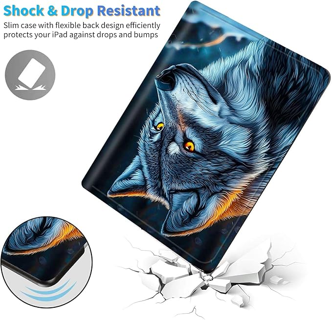 for All-New 6" Kindle 11th Generation 2024/2022 Release E-Reader Case, Slim Kickstand Stand Leather Smart Cover with Auto Wake/Sleep, Gray Wolf