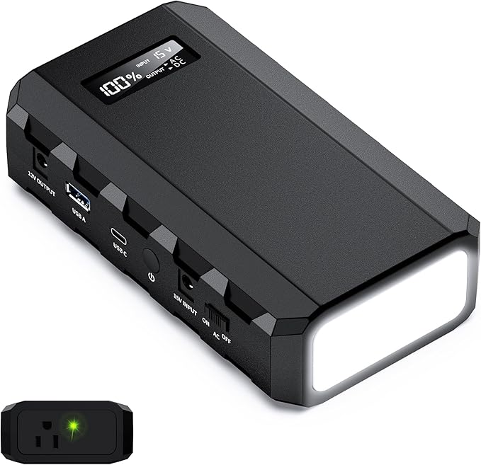 SinKeu Laptop Power Bank with AC Outlet, 65W Portable Laptop Charger with QC3.0 USB*1/USB-C *1, 86.58Wh/23400mAh Portable Power Bank Fast Charging for Camping Travel Home Power Backup