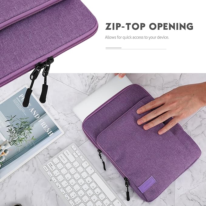 MoKo Laptop Sleeve Bag for 13.3-14 Inch, Notebook Carrying Case with Pocket Fits New MacBook Pro M3/M2 14" /13" M2/M1 Pro/M1 Max 14.2 2023-2021/Air 13.6" M2 2022, Surface Pro 9/8 13", Purple