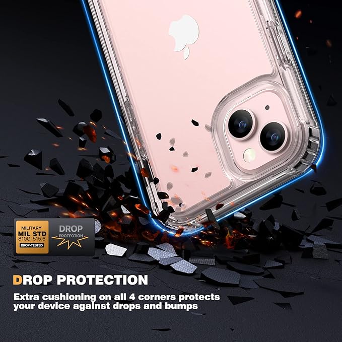 Diaclara Designed for iPhone 13 Case, Full Body Rugged Protection with Built-in Touch Sensitive Screen Protector, Soft TPU Bumper Case for iPhone 13 6.1" (Crystal Clear)