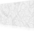 JIALONG White Topographic Large Gaming Mouse Pad, XXL Mousepad, Big Mouse Mat Desk Pad for Keyboard and Mouse, Gaming Computer Laptop PC Desk Office Accessories