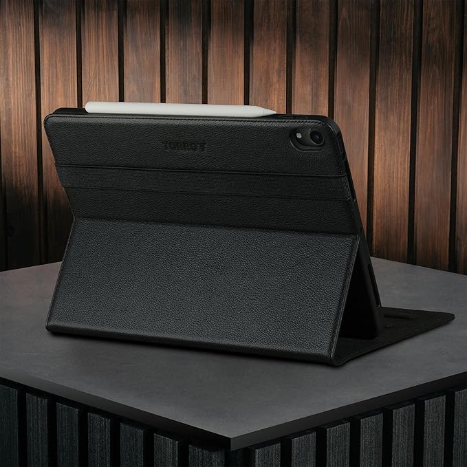 TORRO Case Compatible with iPad Air 11" M4 (2026), M3 (2025) & M2 (2024) and iPad Air 5th / 4th Gen - Leather Folio Cover, Stand, Apple Pencil Charging, Auto Wake/Sleep (Black)