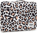 Kinmac 360deg Protective Water Resistant Laptop Case Bag Sleeve with Handle (Leopard-Pink, 13.5 inch-14 inch)
