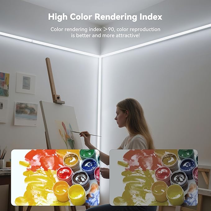 MIWISE COB LED Strip,6000K Daylight White 20ft/6.1m,Dimmable Super Bright 24V LED Strip Light,CRI 90+ Flexible Tape Light with RF Remote Timer Function,for Home/Cabinet/Bedroom DIY Lighting Project