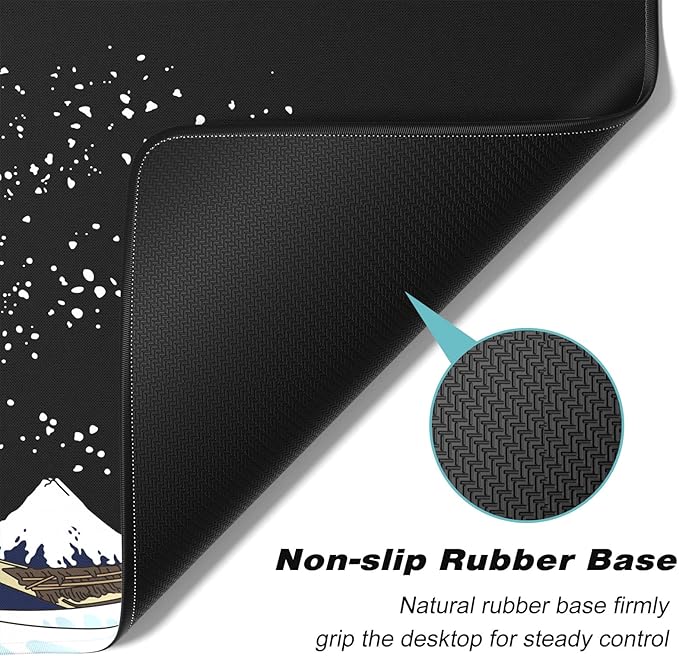 Extended Large Mouse Pad, XXL Gaming Mousepad 31.5 x 15.7 Inch, Big Computer Keyboard Desk Pad, Waterproof Mouse Mat with Stitched Edges and Non-Slip Base for Office Gaming, Sea Waves