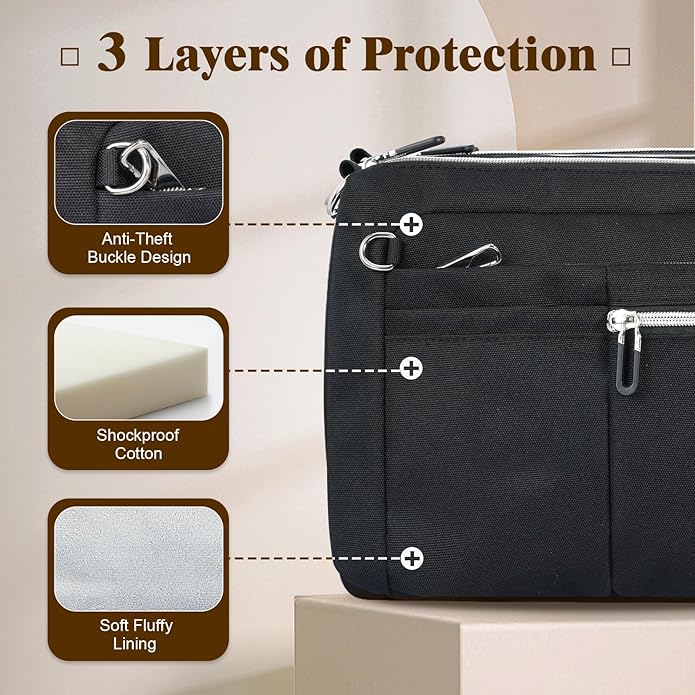 TiMOVO 9-11 Inch Tablet Sleeve Bag for iPad 11-inch A16 2025, Galaxy Tab A9 Plus 11", Anti-Theft Deisgn & Shoulder Strap