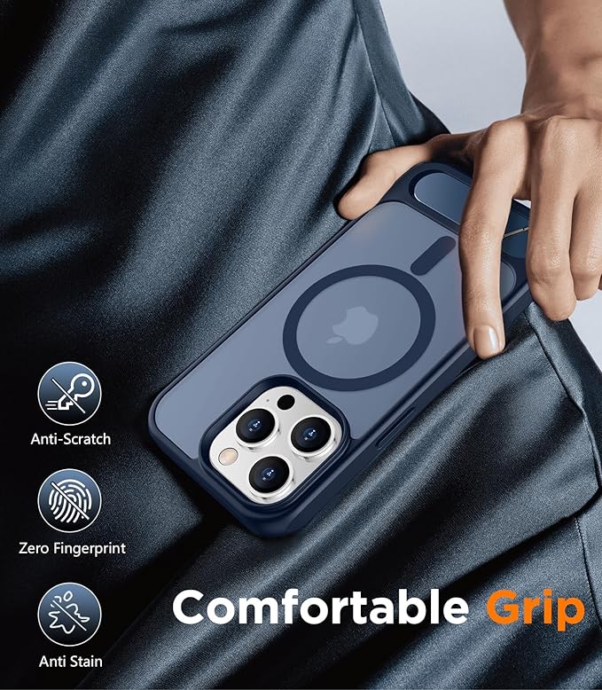 Magnetic Compatible with iPhone 13 Pro Case, [Built-in Invisible Kickstand][Compatible with MagSafe] [Military Grade Shockproof] Slim Translucent Matte Phone Case for iPhone 13 Pro 6.1"