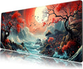 Japanese Desk Mat Extended Gaming Mousepad Japan Large Mouse Pad XL Oceanic Passage Aesthetic Desk Pad Keyboard Mat Laptop Desktop Mouse Mat 31.5''X11.8'' Deskmat with Stitched Edges