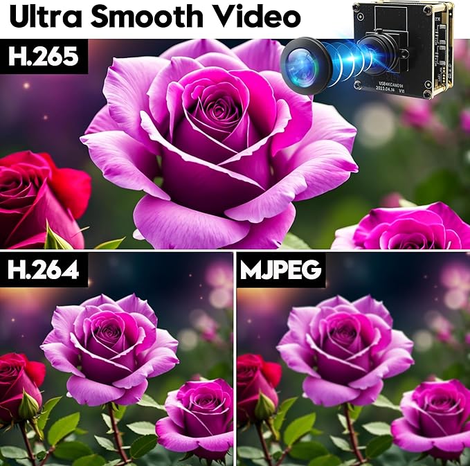 HDMI USB Camera 4K USB Camera Module with Fisheye Lens 2X Digital Zoom Simultaneously Output PC Camera UVC USB2.0 Lightburn USB Camera for Raspberry Pi Jetson Nano