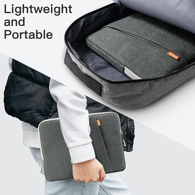 JETech Laptop Sleeve for 13-14Inch MacBook Neo (A18 Pro), MacBook Air/Pro (M1-M5) 2020-2026, 13-13.6 Inch Notebook, Waterproof Shock Resistant Bag Case with Accessory Pocket (Grey)