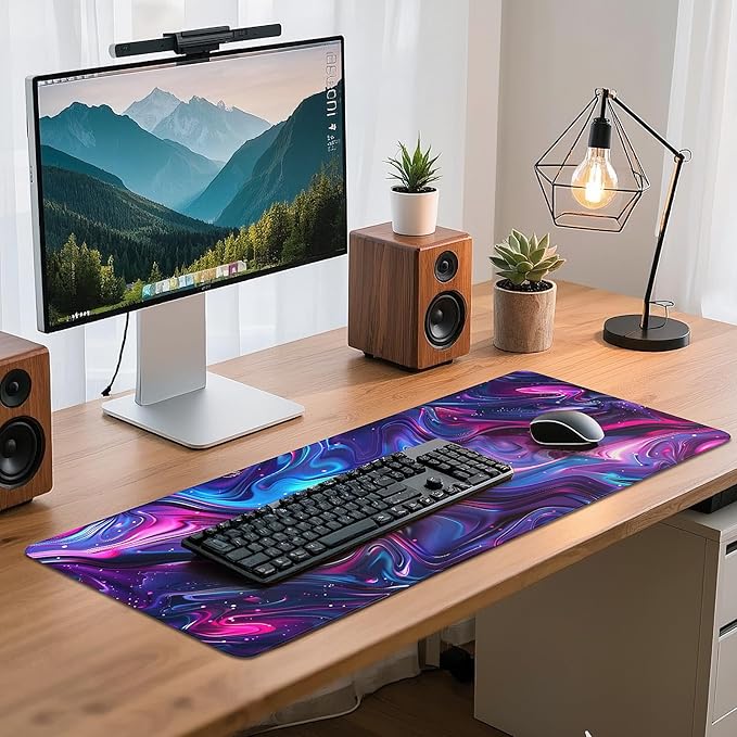 Gaming Mouse Pad - (31.5"×11.8") Topographic Large Mouse Pads for Desk - Desk Mat for Keyboard and Mouse with Non-Slip Base, Desks Pad Matfor Game/Office & Home