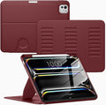 VIKESI Case for iPad Pro 11 inch (M5/M4) 2025/2024,Multiple Angles Magnetic Stand Cover,Shockproof Back,Pencil Holder,and Auto Sleep/Wake,Wine