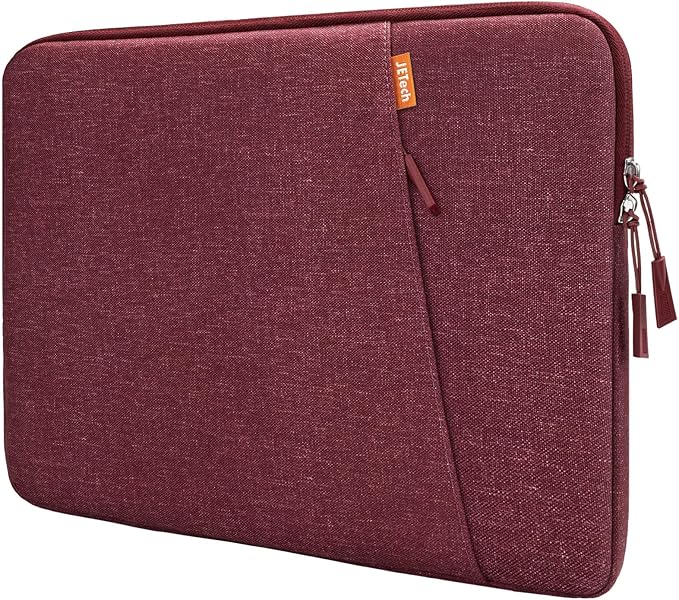 JETech Laptop Sleeve for 13-14Inch MacBook Neo (A18 Pro), MacBook Air/Pro (M1-M5) 2020-2026, 13-13.6 Inch Notebook, Waterproof Shock Resistant Bag Case with Accessory Pocket (Red)