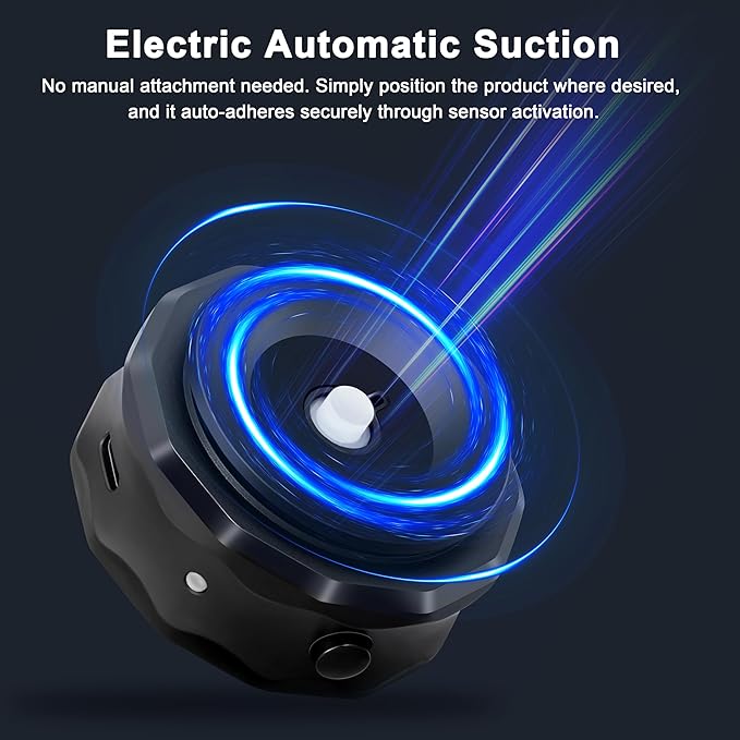 Electric Suction Cup Mount for Insta360 X5 X4 for GoPro 13 12 11 10, Strong Magnetic Vacuum Suction Camera Mount with 1/4 Thread for Action Camera Accessories, Quick Release Button, Phone Metal Ring