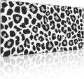 35.4 x 15.7 in, XXL Large Mouse Pad for Desk, Extended Keyboard Mouse Mat for Computer Office, Big Mouse pad with Stitched Edges, Gaming Pc-Black and White Leopard Print
