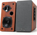 50W Wooden Bookshelf Speakers, Passive 2.0 Computer Speakers | Bluetooth, RCA, AUX (3.5mm), USB Inputs | Strong Bass PC Speakers for TV, Laptop, Turntable