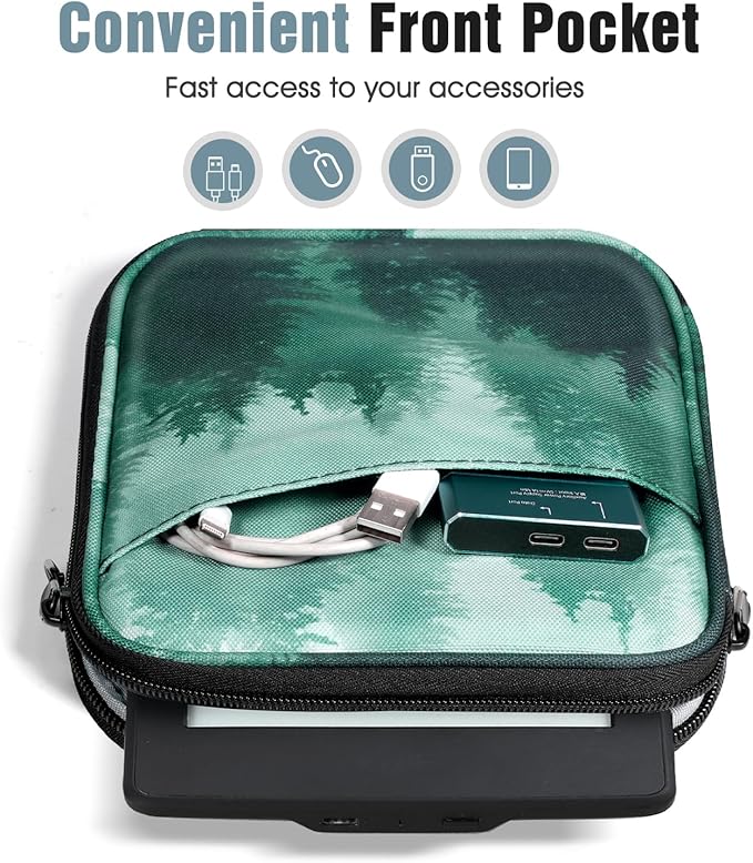 TiMOVO 6-7 Inch Tablet Sleeve for eReader Book Paperwhite/Colorsoft Signature Edition, Protective Sleeve Cover Case with Pocket for E-Reader/Oasis & Kobo Devices, Green Forest