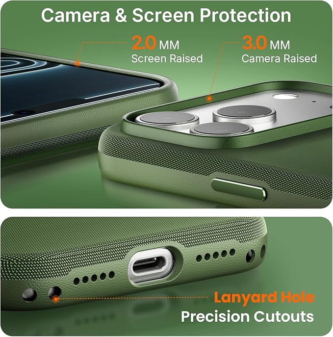 Mkeke for iPhone 17 Pro Max Case Techwoven Green, [Compatible with MagSafe] [Camera Control Cover] [Premium Tech Woven Fabric] [Drop Protection] Shockproof Skin-Friendly