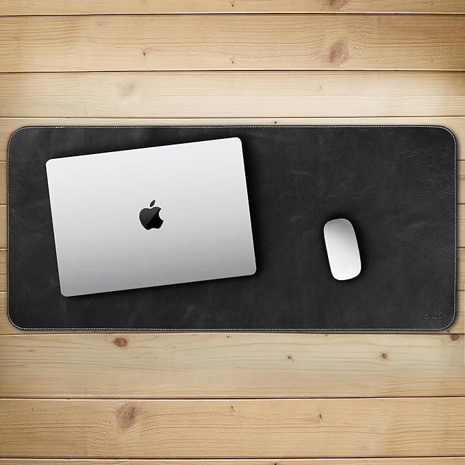 Londo Top Grain Leather Extended Mouse Pad – Large Desk Mat for Office & Gaming, Smooth Writing Surface, Non-Slip Base, Durable & Stylish Workspace Accessory