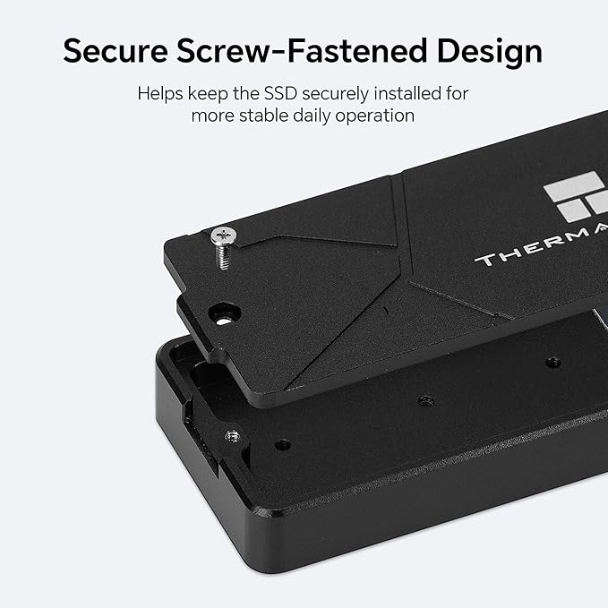 Thermalright M.2 NVMe SSD Enclosure, HR-EB110 AC Black, USB3.2 Gen2 10Gbps USB-C External SSD Case, CNC Aluminum Housing, Supports PCIe 2230 2242 2260 2280, Up to 8TB