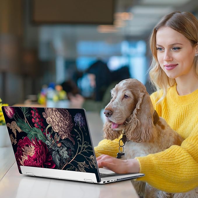 Premium Crystal Case for HP Envy x360 16-inch 2-in-1 Laptop 2024 Release, Creative Patterns Ultra-Slim Lightweight Scratch-Resistant Black Hard Shell with Professional Protection, Vintage Flower