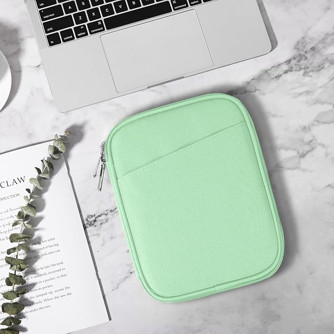 TiMOVO 6-7 Inch Universal Sleeve for eReader Book, Protective Sleeve Cover Case with Pocket, Compatible with 6-7" E-Reader & Kobo Devices, Agave Green