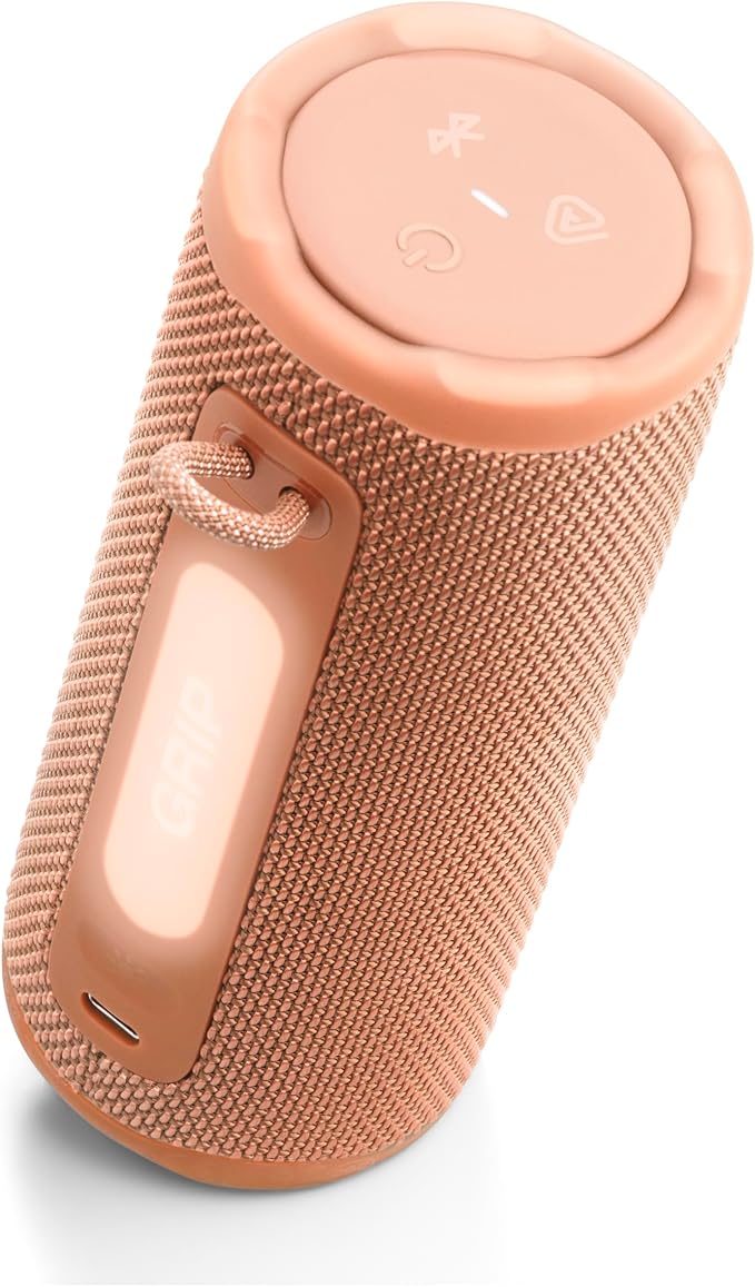JBL Grip - Compact Bluetooth Speaker with Bold Pro Sound and Ambient Light, up to 14 Hours of Playtime, Water, Dust and Drop-Proof (IP68), & Multi-Speaker Connection with Auracast™ (Orange)