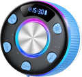 Bluetooth Shower Speaker, IP7 Waterproof Portable Bluetooth 5.3 Speakers with Suction Cup, Mini Wireless Speaker with RGB Lights Time Display, Loud Stereo Sound for Bathroom Beach Outdoor Party, Azure